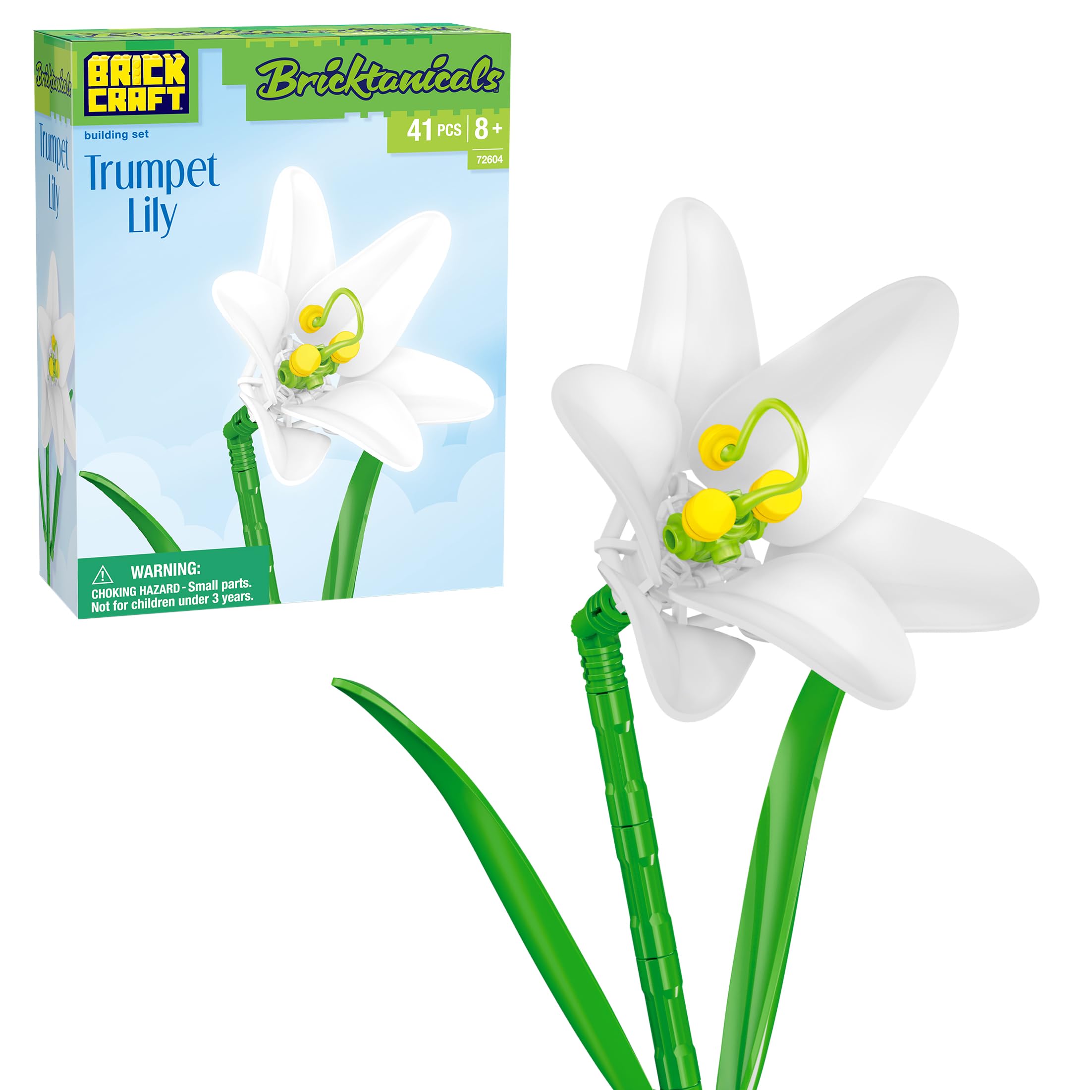 Amazon.com: Brickcraft Bricktanicals White Trumpet Lily Brick